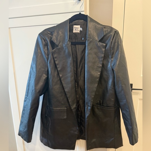 Princess Polly Faux Leather Black Jacket - Picture 5 of 6